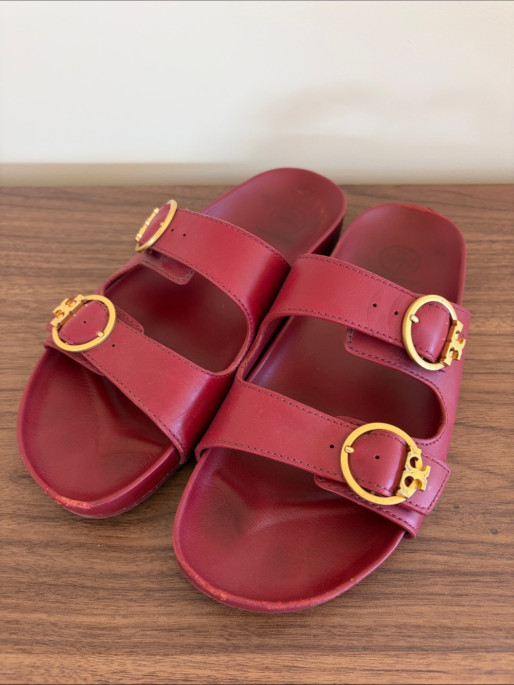 Tory Burch Burgundy Slides